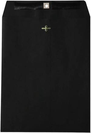 JAM Paper 10 x 13 Open End Catalog Envelopes with Clasp Closure Black 50/Pack