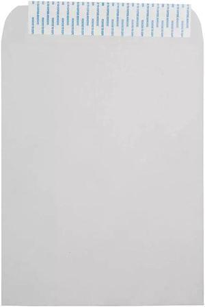 JAM Paper 10x13 Open End Recycled Envelopes w/Peel and Seal Closure Light Grey