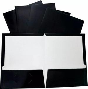Business Source Two Pocket Folder Ltr 2-Pkts 100 Shts 25/BX BK 44425