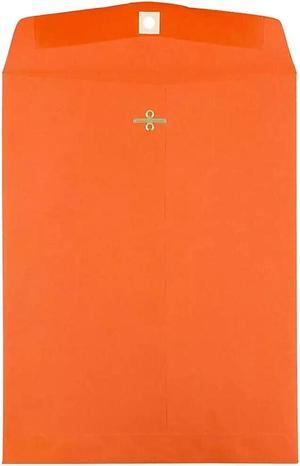 JAM Paper 10 x 13 Open End Catalog Colored Envelopes with Clasp Closure Orange