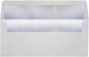 LUX 4 1/8" x 9 1/2" #10 60lbs. Envelopes White With Silver Lining FLWH4260-03-50