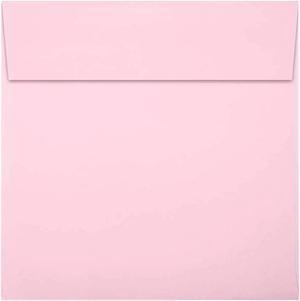 JAM Paper Square Envelopes Peel & Press Candy Pink 6 1/4 x 6 1/4 50 Pack