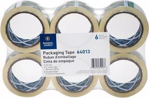 Business Source Packaging Tape 2.5 Mil 3" Core 2"x55 Yds 6/PK Clear 64013