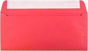 JAM Paper #10 Business Colored Envelopes w/Peel and Seal Closure 4.125x9.5 Red
