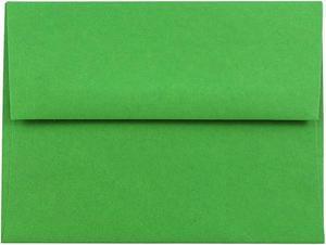 JAM Paper A2 Colored Invitation Envelopes 4.375 x 5.75 Green Recycled 15843I