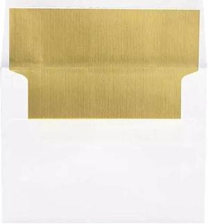 LUX A2 (4 3/8 x 5 3/4) 50/Box White w/Gold LUX Lining (FLWH4870-04-50)