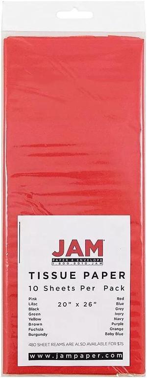 JAM Paper Gift Tissue Paper Red 10 Sheets/Pack 1152356