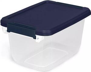 Home Logic 6.5 Qt. Latch Lid Storage Tote Clear/White 8/Pack (HLCOM7249010759)