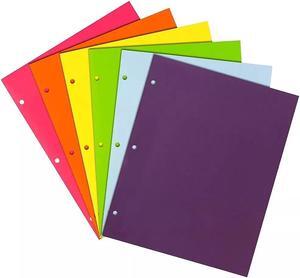 JAM Paper Laminated 3 Hole Punched 2-Pocket Glossy Folders Multicolored Assorted