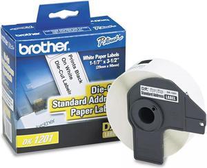 Brother Die-Cut Address Labels 1-1/10" x 3-1/2" White 400/Roll DK1201