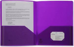 Business Source Poly Portfolio 2 Pocket LTR .3mil Purple 20879