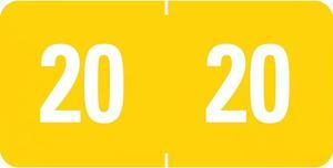 Smead Year Labels ETS20 Color-coded 1"x1/2" 250/PK YW 67920