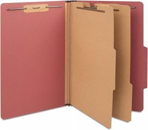 MyOfficeInnovations Pressboard Classification Folders 2/5-Cut Top Tab Lgl Brick