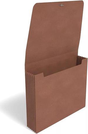 Staples Reinforced Expanding Wallet Elastic Closure Letter-Size Brown 20/Carton