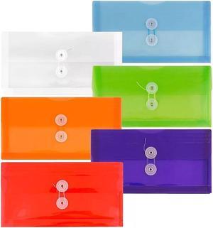 JAM Paper Plastic Envelopes w/Button and String #10 Business Booklet 5.25x10