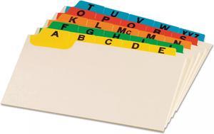 Oxford Laminated Tab Index Card Guides Alpha 1/5 Tab Manila 4 x 6 25/Set 04635