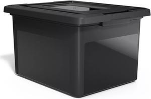 Staples File Box Plastic File Box Snap Letter/Legal Size Black (140169/140140)