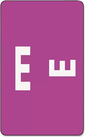 Smead Alpha-Z Color-Coded Second Letter Labels Letter E Purple 100/Pack 67175