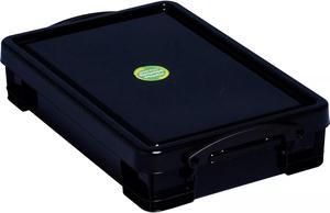Really Useful Box 4.23 Qt. Latch Lid Storage Tote Solid Black (4BK) 4BK-PK4