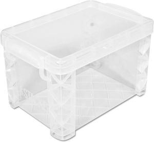 Advantus Super Stacker Storage Boxes Hold 500 4 x 6 Cards Plastic Clear 40305