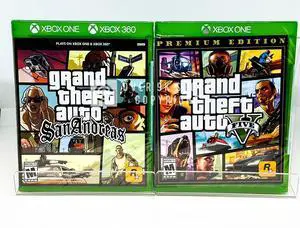 GTA San Andreas + GTA V 5 Premium Edition  Xbox One  New