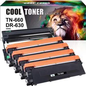 4 x TN660 Toner Cartridge 1 x DR630 Drum Compatible With Brother MFC-L2740DW L2707DW
