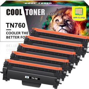 5PK TN760 Toner Cartridge for Brother MFC-L2710DW DCP-L2550DW HL-L2395DW