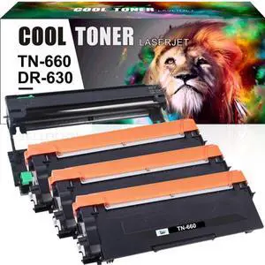 3 x TN660 Toner Cartridge 1 x DR630 Drum Compatible With Brother MFC-L2740DW L2707DW