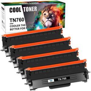 4PK TN760 High Yield Toner Compatible With Brother TN730 MFC-L2710DW HL-L2395DW