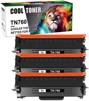 3PK TN760 High Yield Toner Compatible With Brother TN730 MFC-L2710DW HL-L2395DW