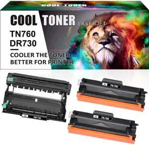 2PK TN760 Toner Cartridge 1PK DR730 Drum for Brother MFC-L2710DW DCP-L2550DW HL-L2395DW