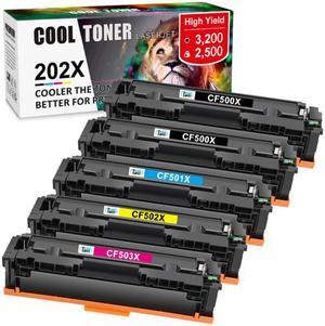 5PK (2B+CMY) Set Toner CF500A CF500X 202X For HP 202A Color LaserJet Pro M281fdw M281cdw M254dw