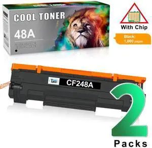 2 Pack CF248A High Yield Toner Cartridge For HP 48A Laserjet Pro M15W MFP M29W M28W