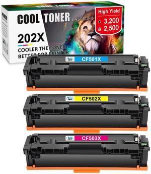 3PK (CMY) Set Toner CF500A CF500X 202X For HP 202A Color LaserJet Pro M281fdw M281cdw M254dw
