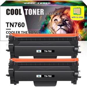 2PK TN760 TN-760 Toner Compatible With Brother Cartridge HL-L2395DW