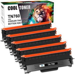 5x Toner Compatible for Brother TN760 MFC-L2710DW MFC-L2750DW HL-L2395DW