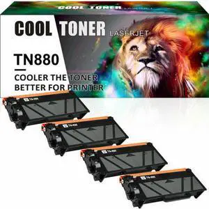 4 Pack TN880 Toner Compatible With Brother HL-L6200DWT L6250DW MFC-L6900DW