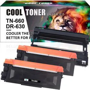 2 TN660 Toner + 1 DR630 Drum Compatible With Brother