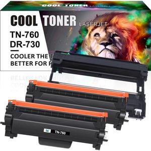 2 TN760 Toner + 1 DR730 Drum Compatible With Brother