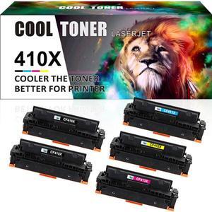 5PK 2K+CMY Toner Compatible with HP 410X CF410X Color LaserJet Pro M452dw M452dn MFP M477fd