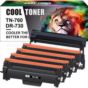 4 TN760 Toner + 1 DR730 Drum Compatible With Brother
