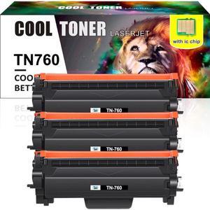3 Pack TN760 Toner Compatible With Brother
