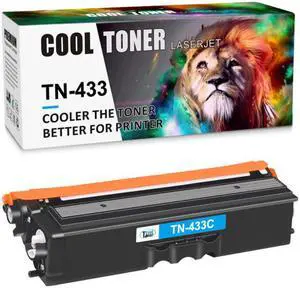 1PK Cyan Toner Compatible With Brother TN433 TN-433 HL-L8260cdw HL-L8360cdw MFC-L8610cdw