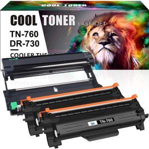 2x TN760 Toner With Chip 1x DR730 Drum Compatible With Brother MFC-L2710DW L2717DW