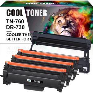 3 TN760 Toner + 1 DR730 Drum Compatible With Brother