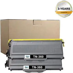 2 High Yield TN360 330 Toner Cartridge For Brother HL-2140 2170W MFC-7340 7840W