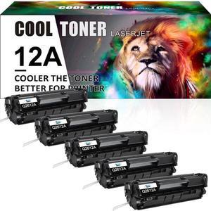 5PK Toner Compatible with HP Q2612A 12A LaserJet 1012 1010 1018 1020 3030 3020