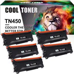 5x TN450 TN-450 High Yield Toner Cartridge Compatible for Brother HL-2220