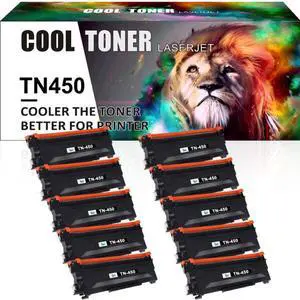 10x TN450 TN-450 High Yield Toner Cartridge Compatible for Brother HL-2220