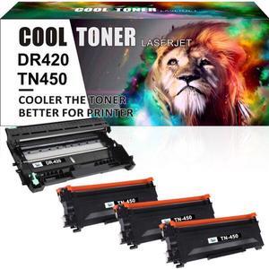 3x TN450 TN-450 Toner + 1x DR420 High Yield Cartridge Compatible for Brother HL-2220